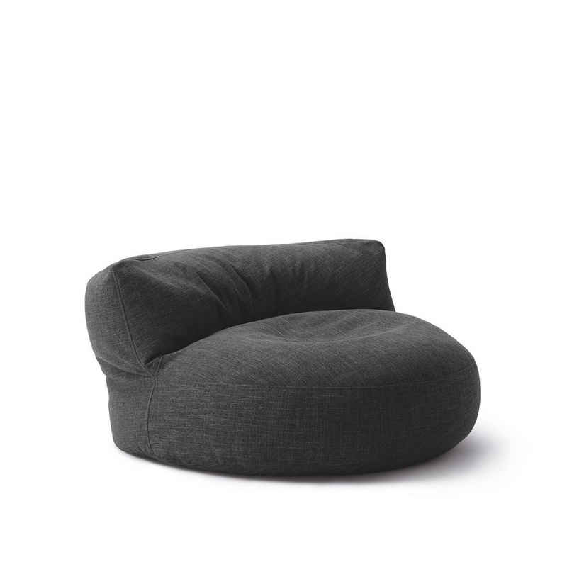 Lumaland Sitzsack »Round Sofa Sitzkissen Bean Bag Bodenkissen Couch Lounge«, Indoor 90x50x30 Rückenlehne 320L dunkelgrau