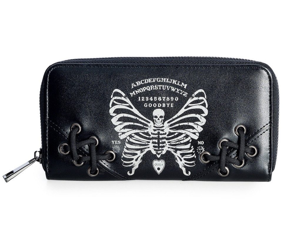 Banned Geldbörse Skeleton Butterfly, Gothic Totenkopf Schmetterling Print