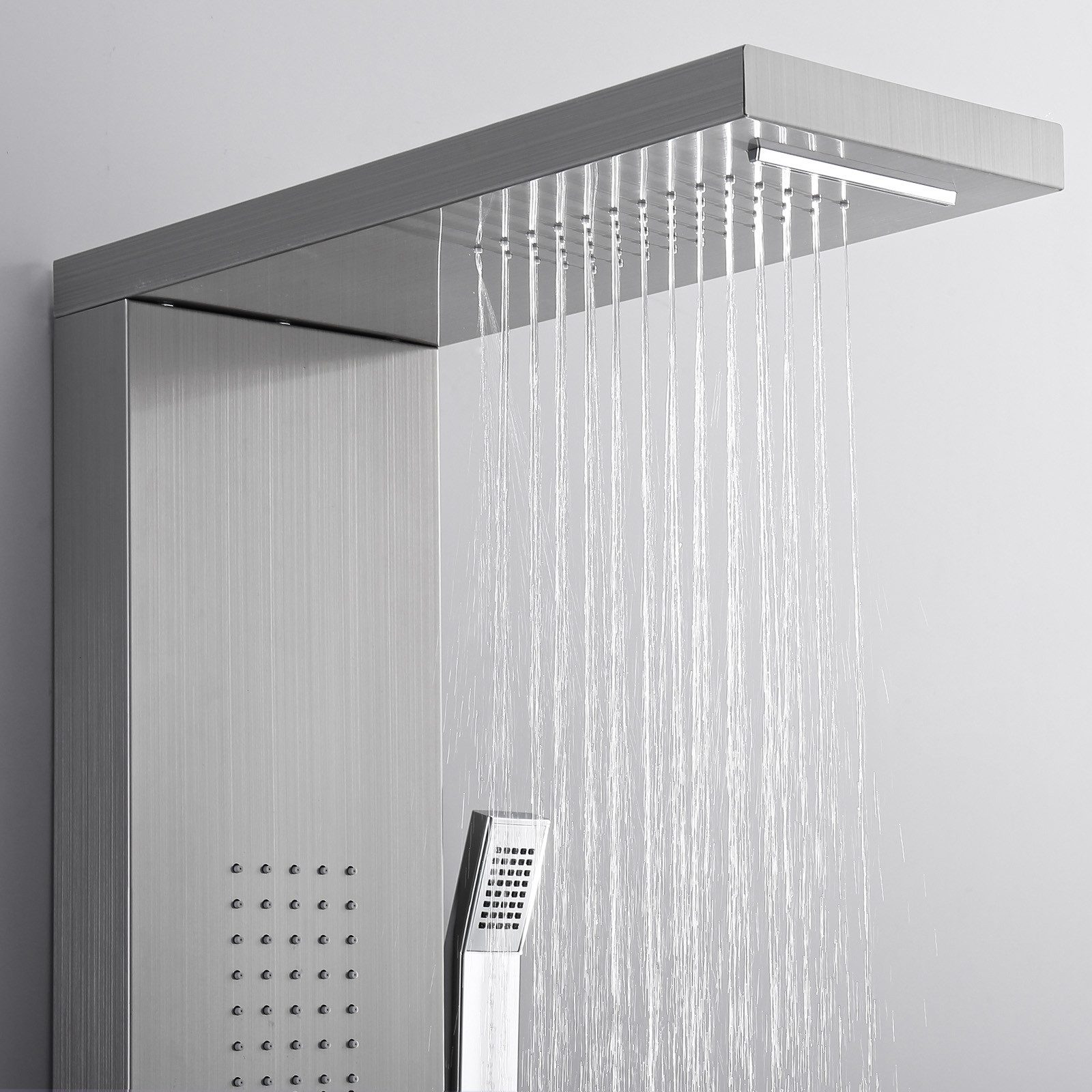 HOMELIVE Duschsystem Duschpaneel Regendusche 4-Funktion Regendusche Duschset, Edelstahl Duscharmatur Massage Duschsäule
