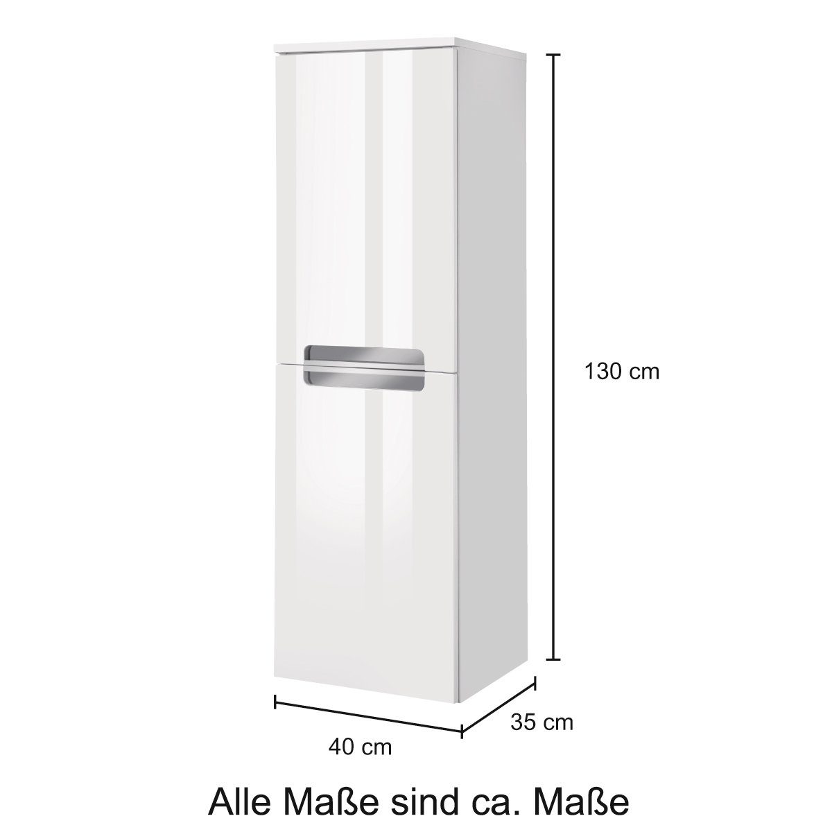 HELD MÖBEL Midischrank viel 40 cm, weiß Stauraum Breite mit Malibu