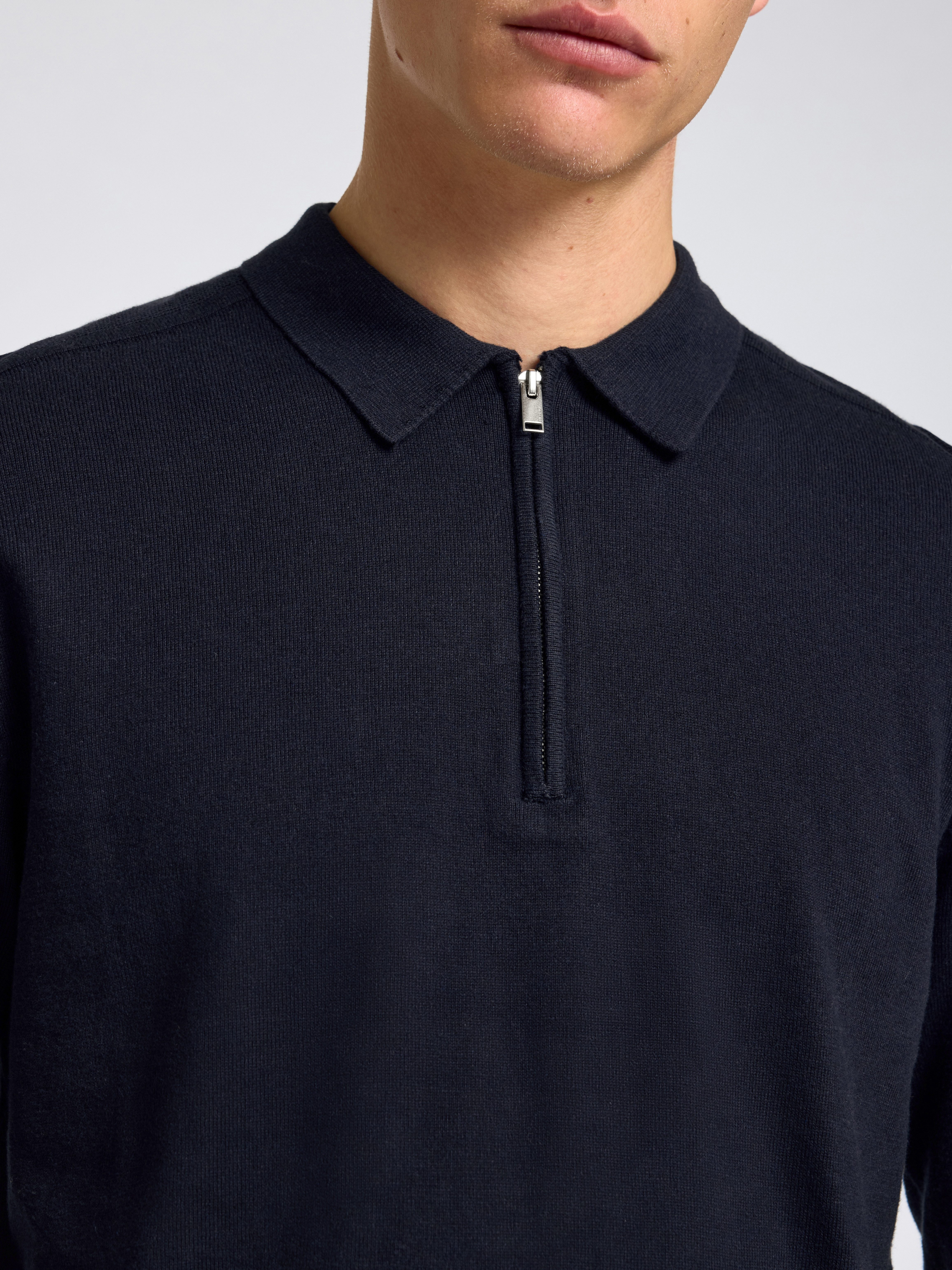 Selected Polokragenpullover SLHBERG LS HALF ZIP POLO NOOS
