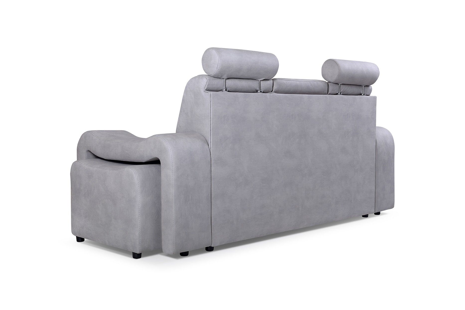 Siblo mit 3-Sitzer Grau Hocker Sofa Venus Funktionales