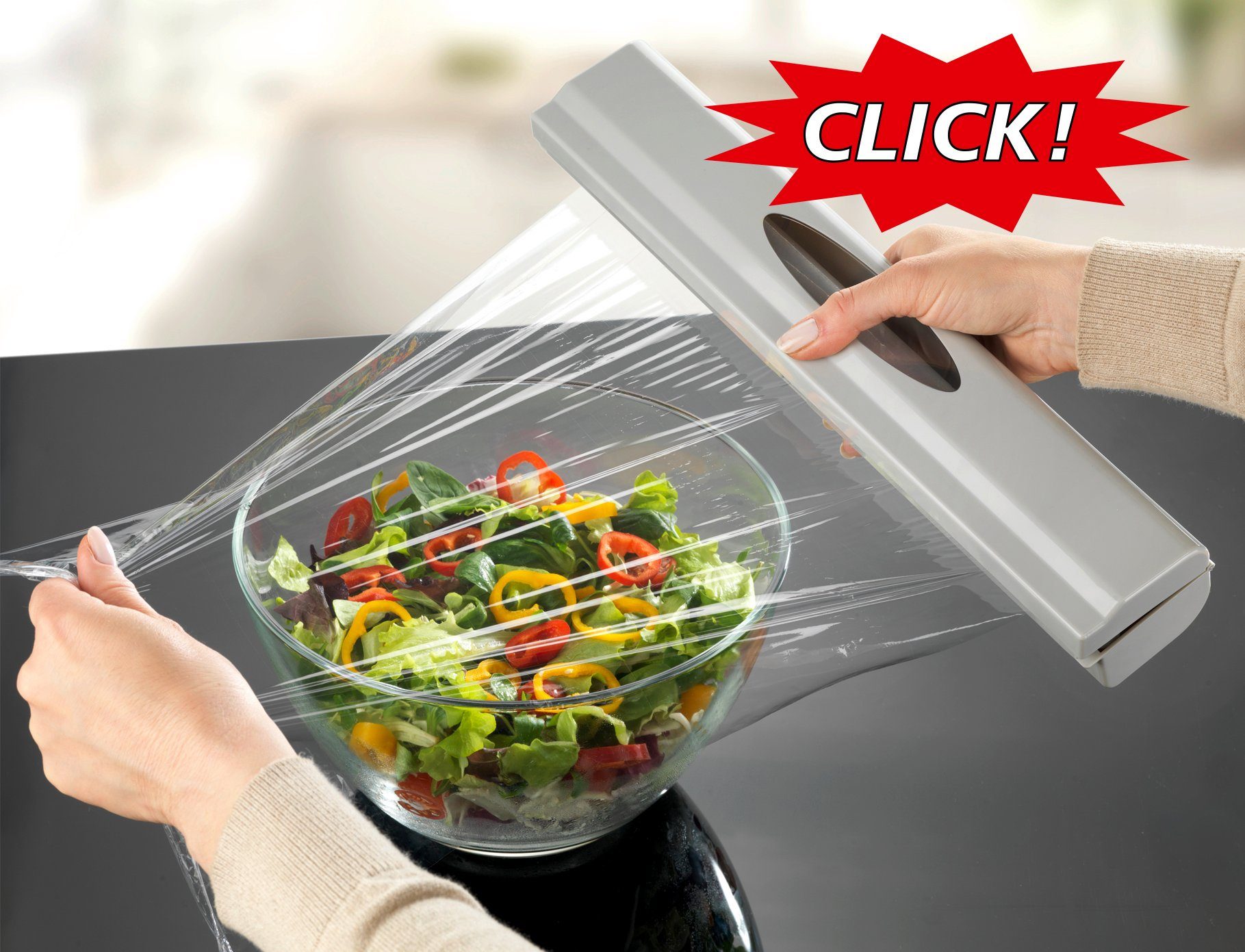 WENKO Folienspender Modell Perfect-Cutter, für Folienrollen bis 33 cm Breite, für Alufolien und Frischhaltefolien