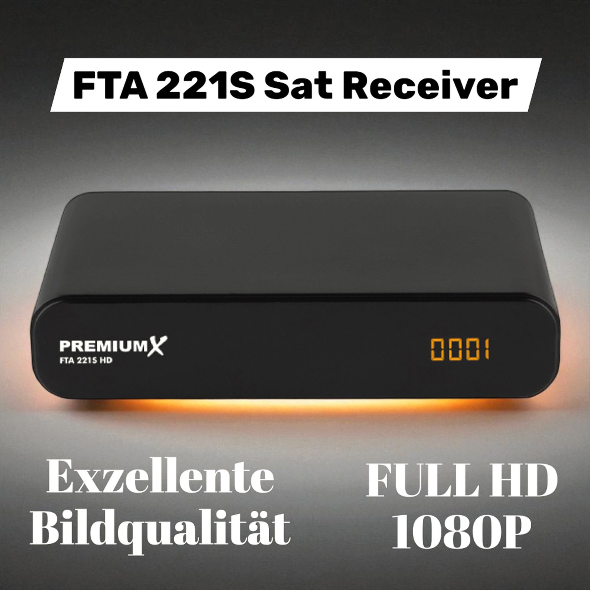 PremiumX HD 221S FTA Digital SAT Receiver DVB-S2 HDMI SCART USB 12V FullHD SAT-Receiver
