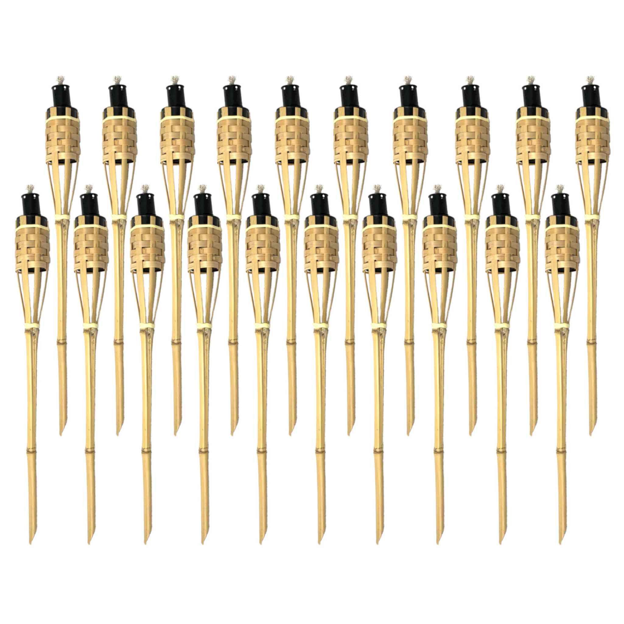 Moritz Dekoobjekt 20x Gartenfackel deluxe 90 cm braun, Outdoor Fackel für Garten Gartendeko Ölfackel Bambusfackeln