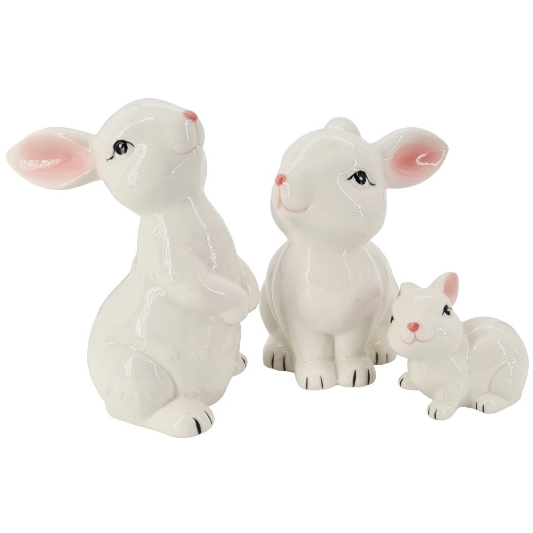 Dekofigur Hasen, 3er Set, Keramik