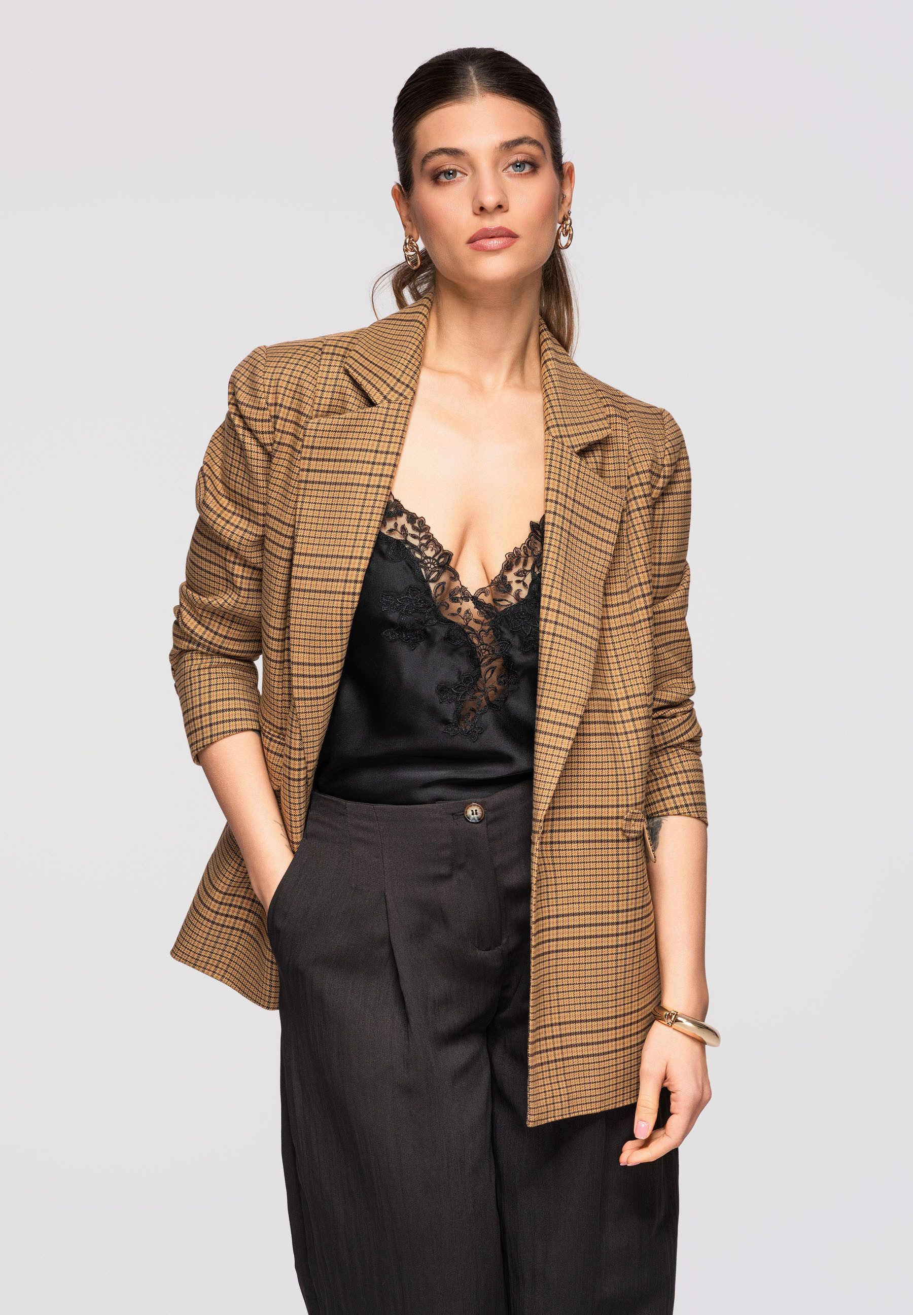 OMBRE Longblazer Damenblazer mit leicht tailliertem Schnitt – Bild 3 von 5