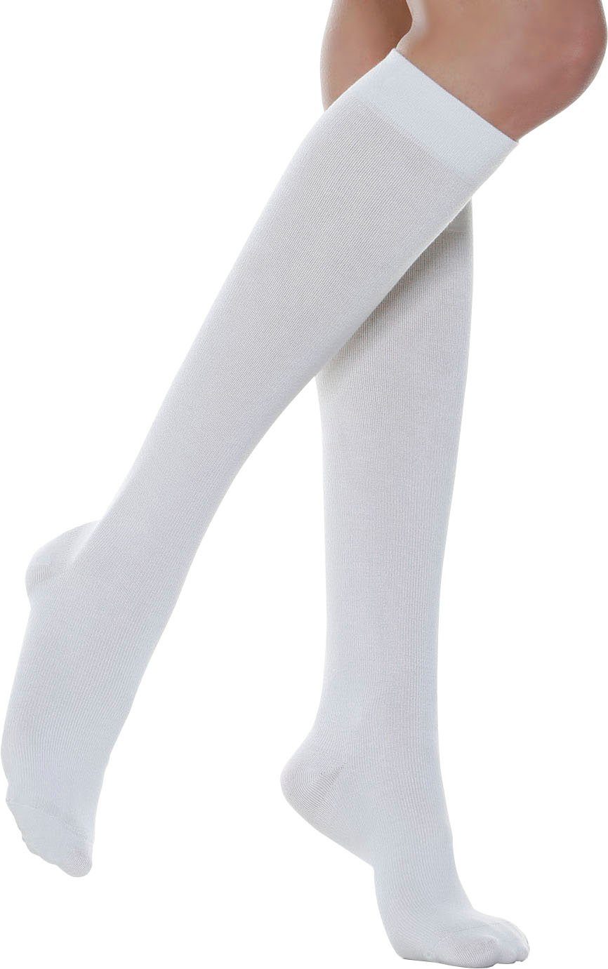 RELAXSAN Stützkniestrümpfe Stützkniestrümpfe Milk Cotton Extra Soft Kl. I (1-Paar) weiss