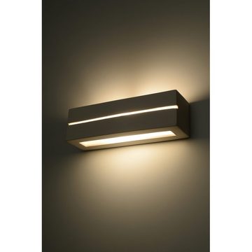 SOLLUX lighting Deckenleuchte Wandlampe Wandleuchte Keramik VEGA LINE, 1x E27, ca. 33x10x10 cm