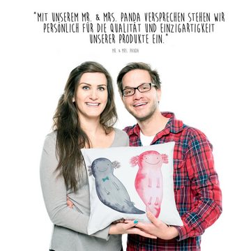 Mr. & Mrs. Panda Dekokissen Axolotl Axel+Lotte - Weiß - Geschenk, große Liebe, Paar, Kopfkissen