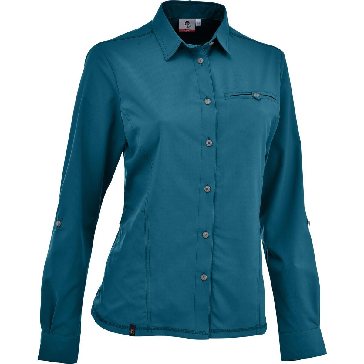 Maul Sport® Outdoorbluse Hochalm 4XT-SP - 1/1 Bluse uni el.-IS Klassische unifarbene Krempelarm Bluse