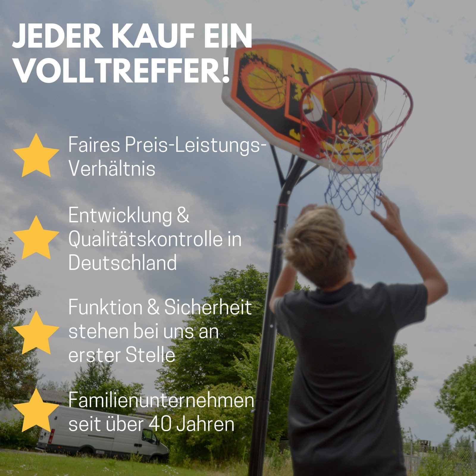Best Sporting Basketballkorb Basketballkorb Outdoor Wandmontage Set mit Basketball und Pumpe, Stabiler Basketball Korb Outside mit Standard Ø 45 cm und Netz
