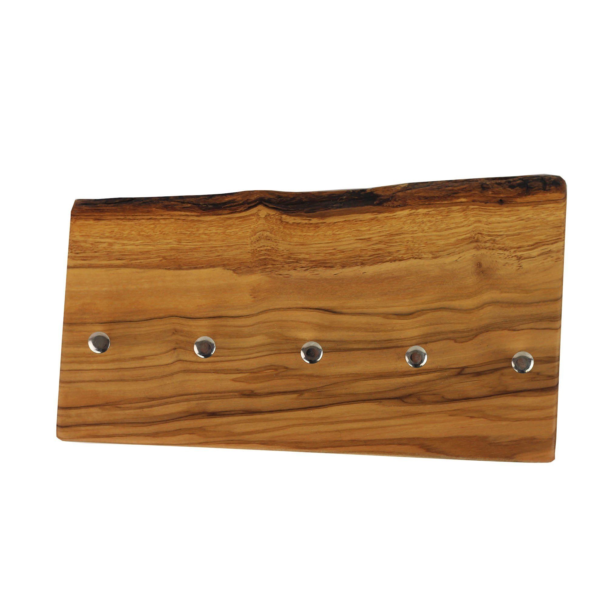 mitienda Schlüsselbrett Schlüsselbrett aus Holz mit Rinde 5 Haken