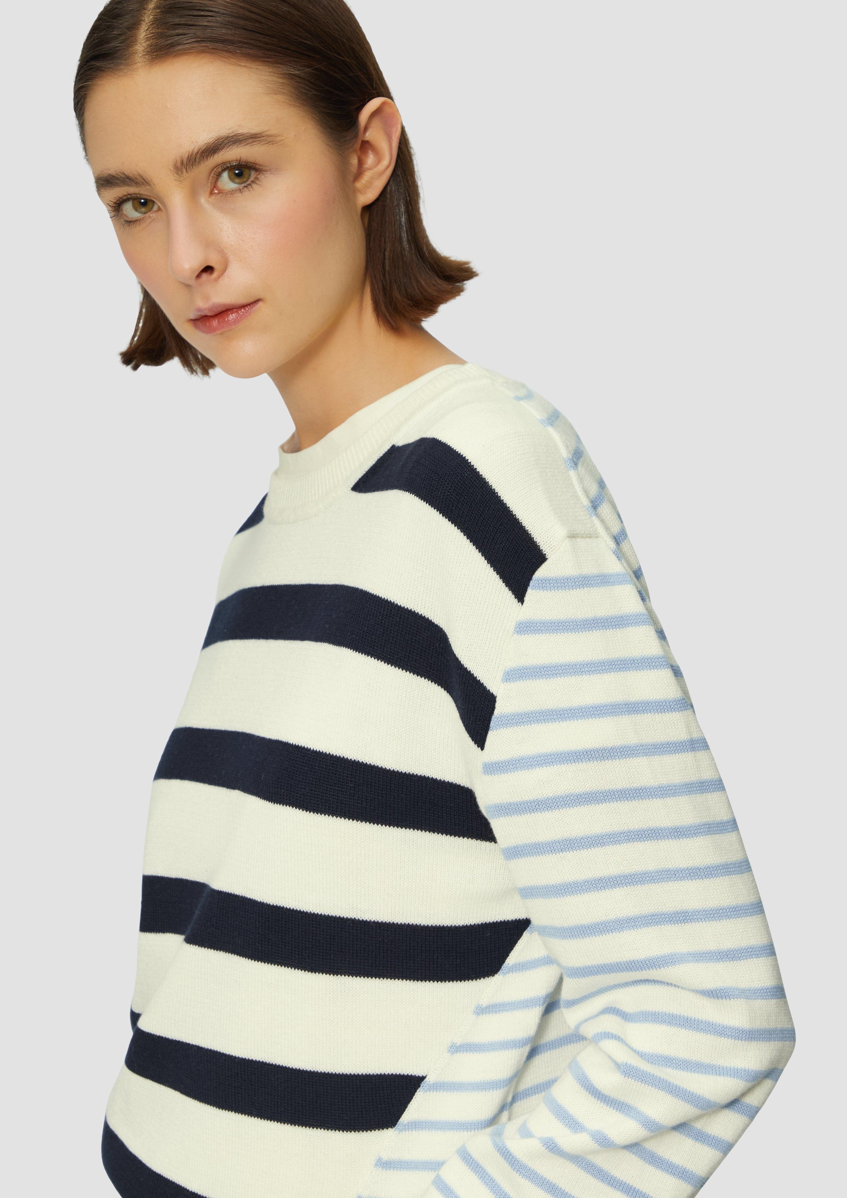 s.Oliver Strickpullover Rundhals-Pullover im Streifenmix günstig online kaufen