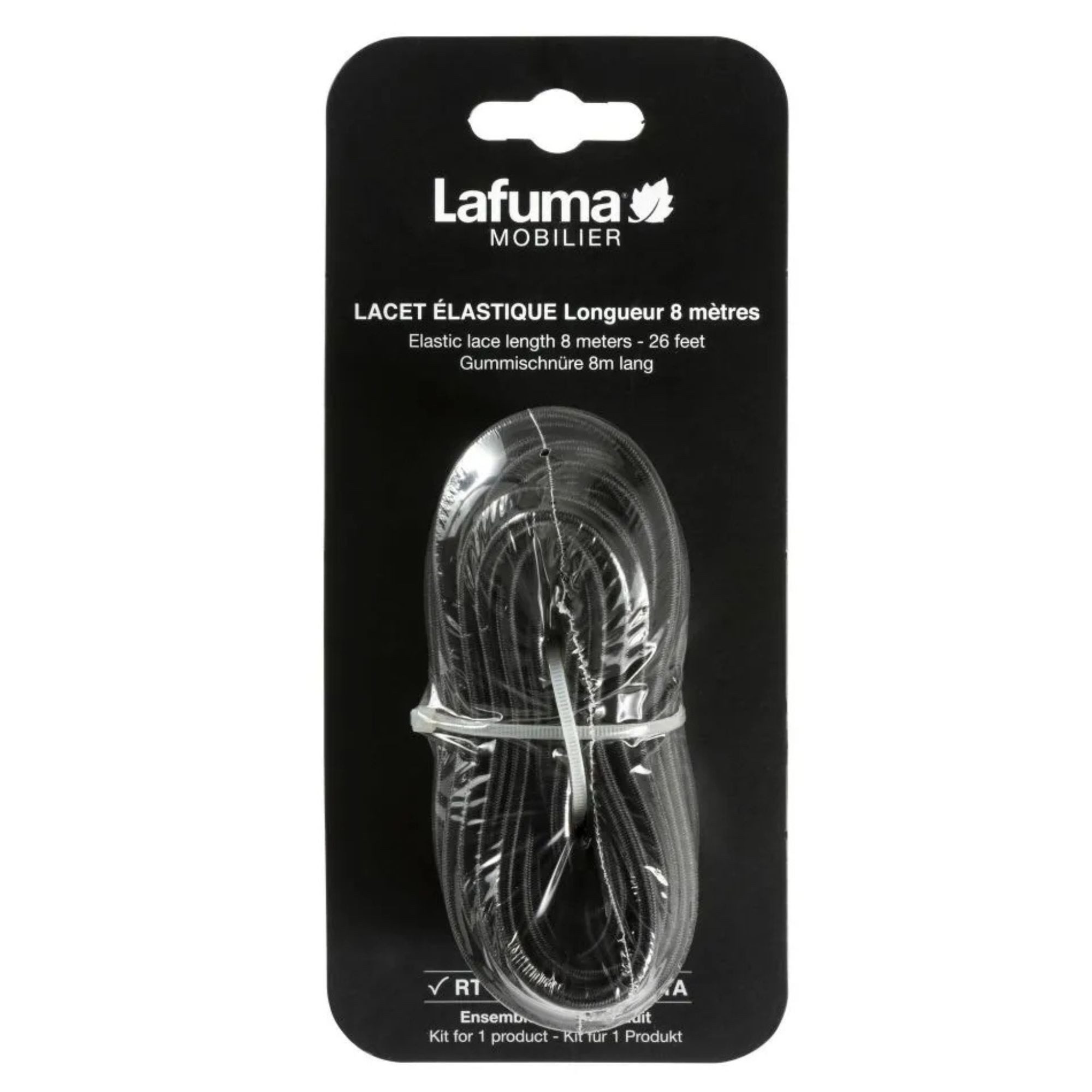 Lafuma Gartenpflege-Set Lafuma 1x Schnüre 8m für Relaxsessel Sonnenliege Gummiband schwarz