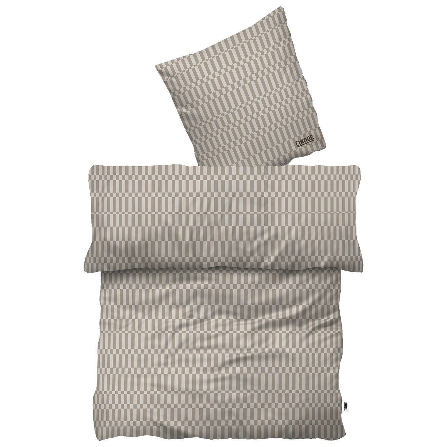 Cinque Постельное белье LINE, Taupe, 200 x 200 cm, Reißverschluss, Satin, 100% Baumwolle