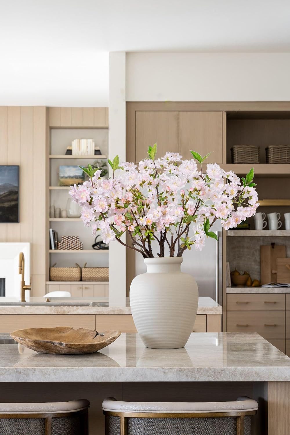 Kunstblumenstrauß 4PCS Künstliche Kirschblütenzweige Deko, Frühling Kirschblüten Zweige, Minicloss, für Hochzeitszimmer Zuhause Hotel Partydekoration DIY Dekor