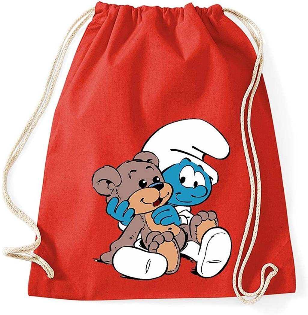 Youth Designz Turnbeutel Baby Schlumpf Baumwoll Tasche Turnbeutel, mit Trendigem Frontdruck