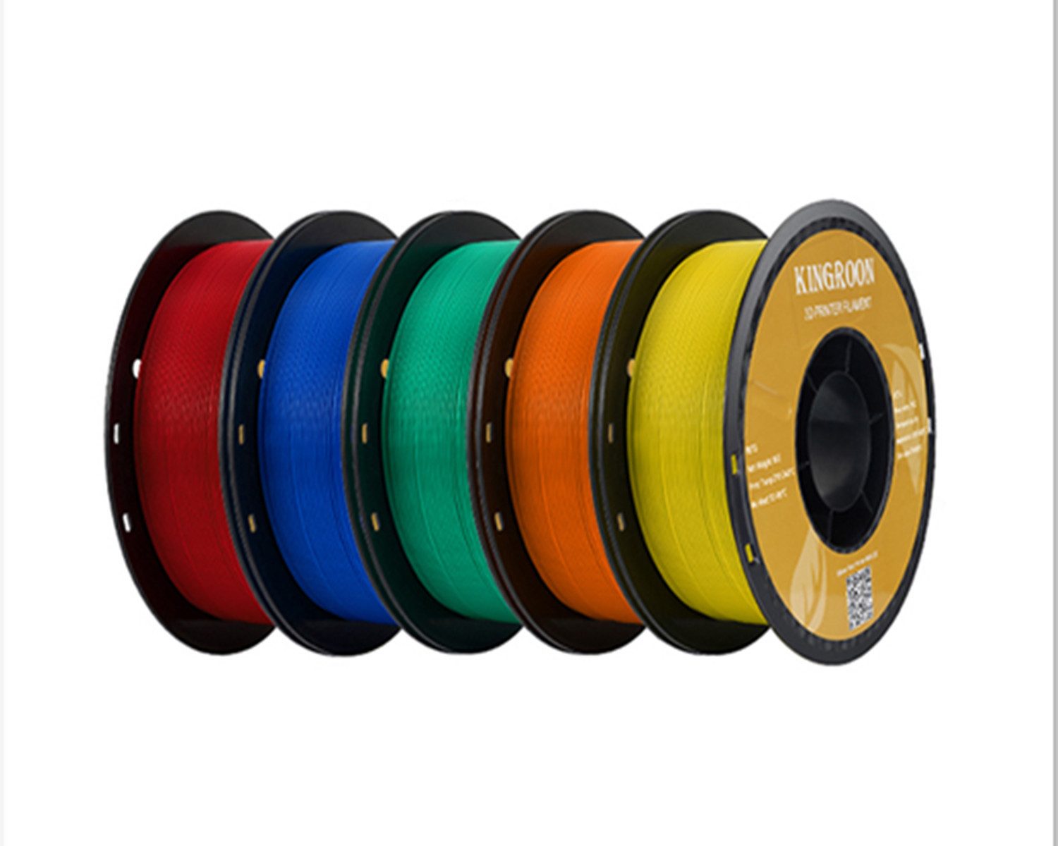 KINGROON Filament 3D-Drucker PETG Filament 1,75mm, 5kg, 5 Farben 3D-Druckmaterialien Hohe Festigkeit, Einfach zu Drucken