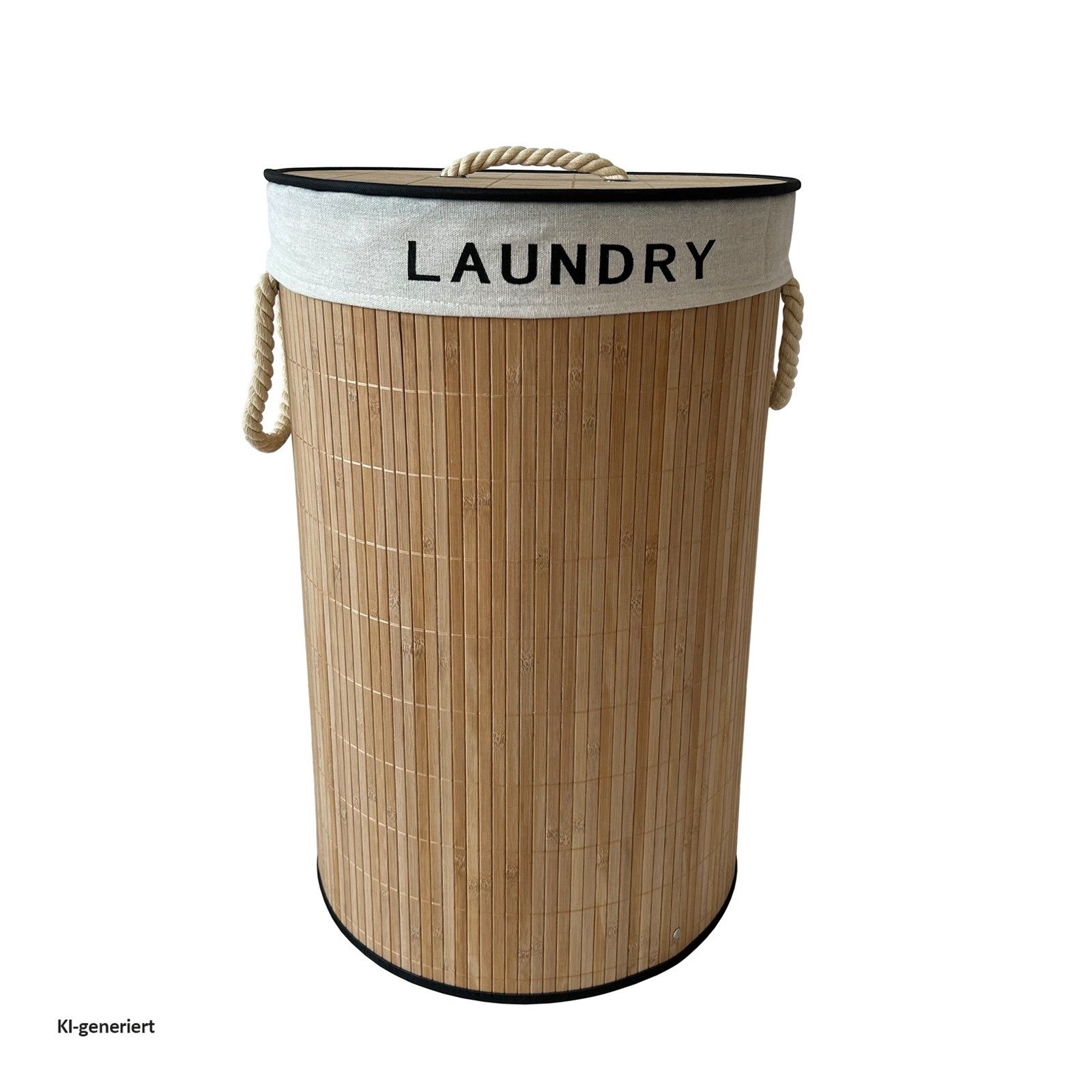 HTI-Living Wäschekorb Wäschesammler 66 Liter Briena rund (Stück, 1 St., 1 Wäschesammler), Wäschekorb mit herausnehmbarem Wäschsack