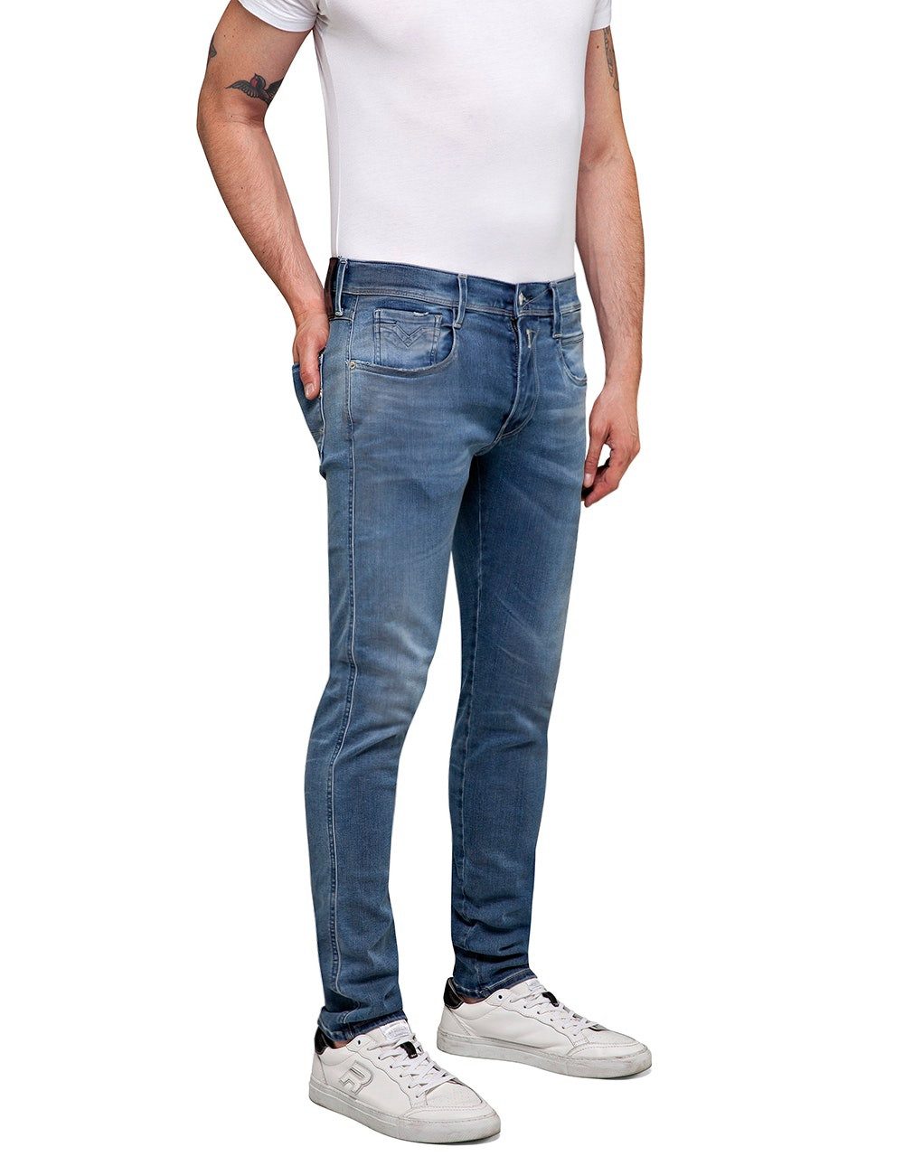 Replay Slim-fit-Jeans ANBASS HYPERFLEX BIO günstig online kaufen