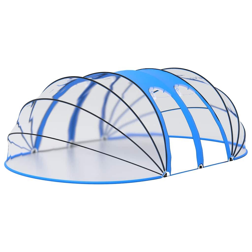 furnicato Poolüberdachung Transparente Pool-Kuppel aus PVC mit Fiberglas 620x410x210 cm, (1 tlg), UV-geschützte Poolüberdachung mit aufrollbaren Seitentüren für Garten