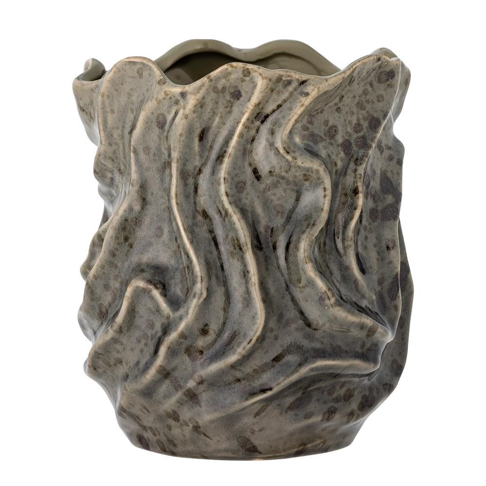 Bloomingville Dekovase Soumia Deko-Vase Grau Steingut, Steingut Dekovase D 16,5 cm mit organischer Struktur