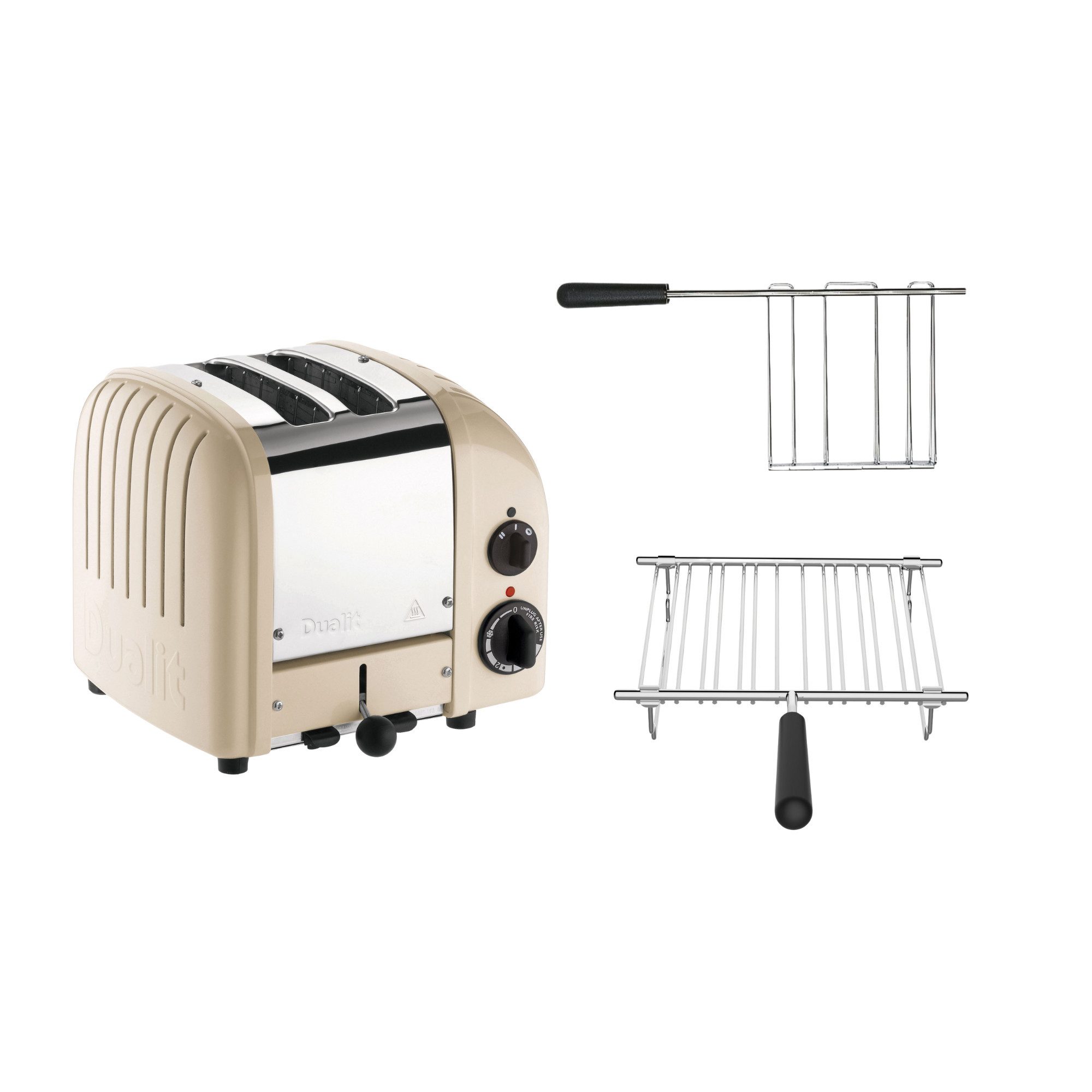 Dualit Toaster Dualit Paket 2, 2er Toaster mit Sandwichzange und Brötchenaufsatz