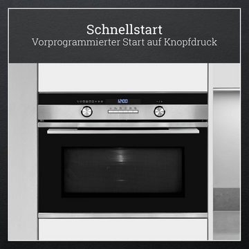 vonReiter Einbau-Mikrowelle VREBM 4550 G, Mikrowelle mit Backofenfunktion, Grill, Heißluft, Auftaufunktion, 50,00 l, Digitaler Timer