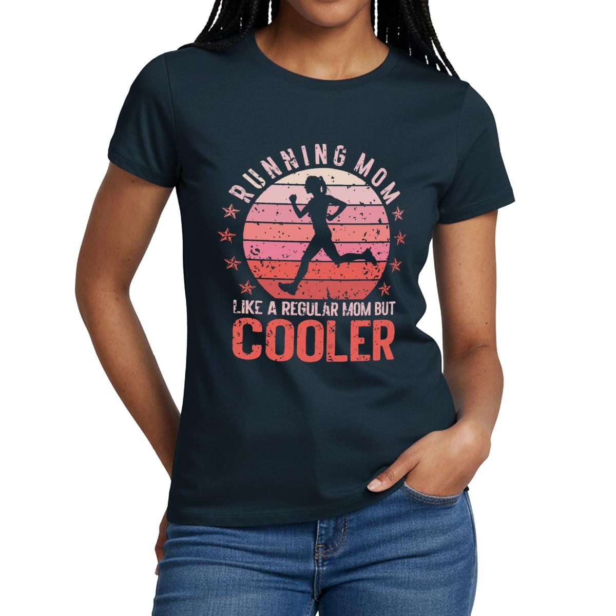 Spreadshirt T-Shirt Running Mom, Laufende Mama Für Gym & Joggen Frauen T-Shirt (1-tlg) Slim Fit, fällt klein aus