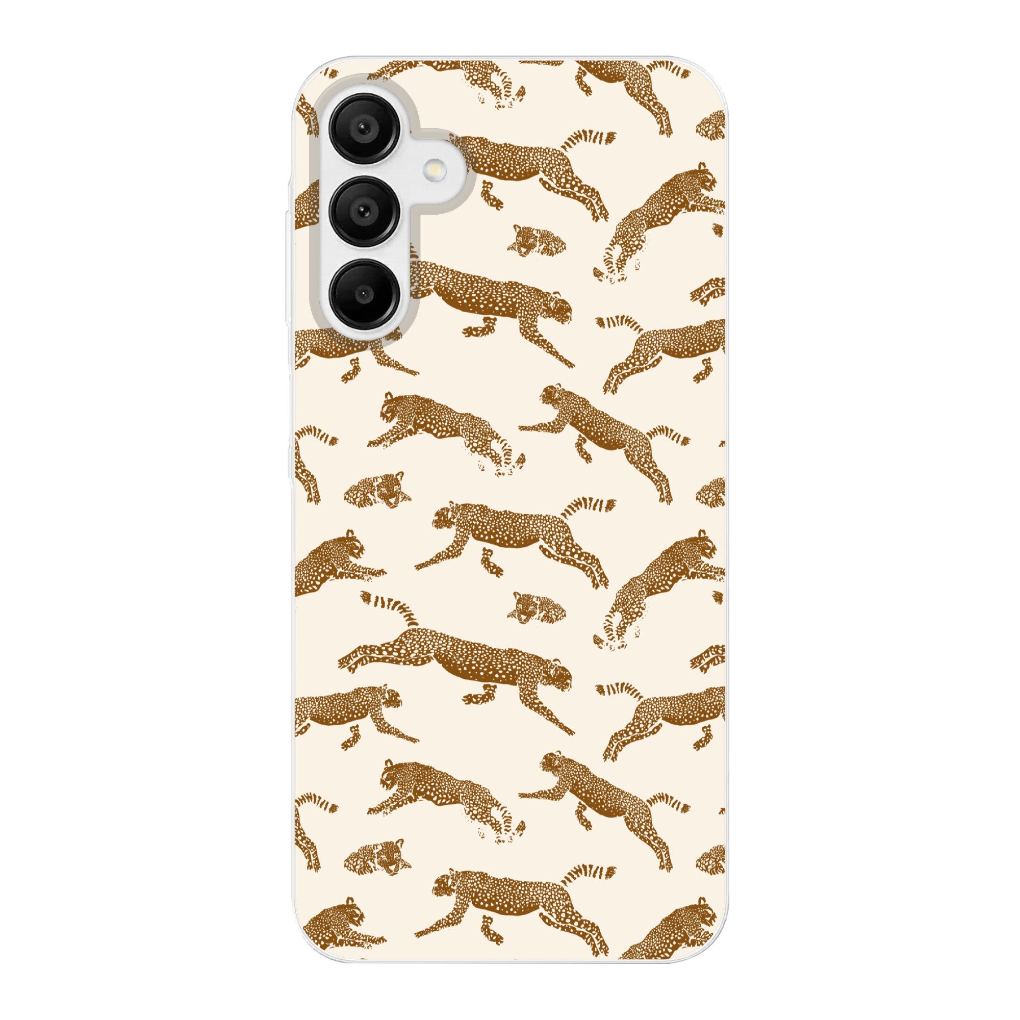 MuchoWow Handyhülle für Samsung Galaxy A15 Panther - Tiere - Beige - Braun - Muster, Smartphone-Bumper, Print, Handy Schutzhülle Dünn