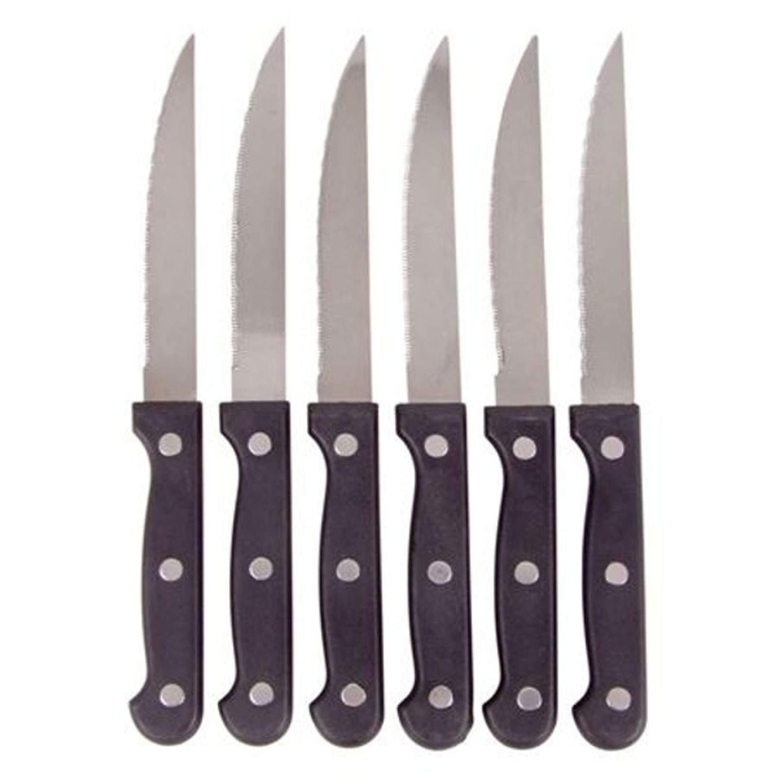BURI Besteck-Set Edelstahl Steakmesser-Set 6-tlg schwarz Besteckset Brötchenmesser Mess (6-tlg), Edelstahl