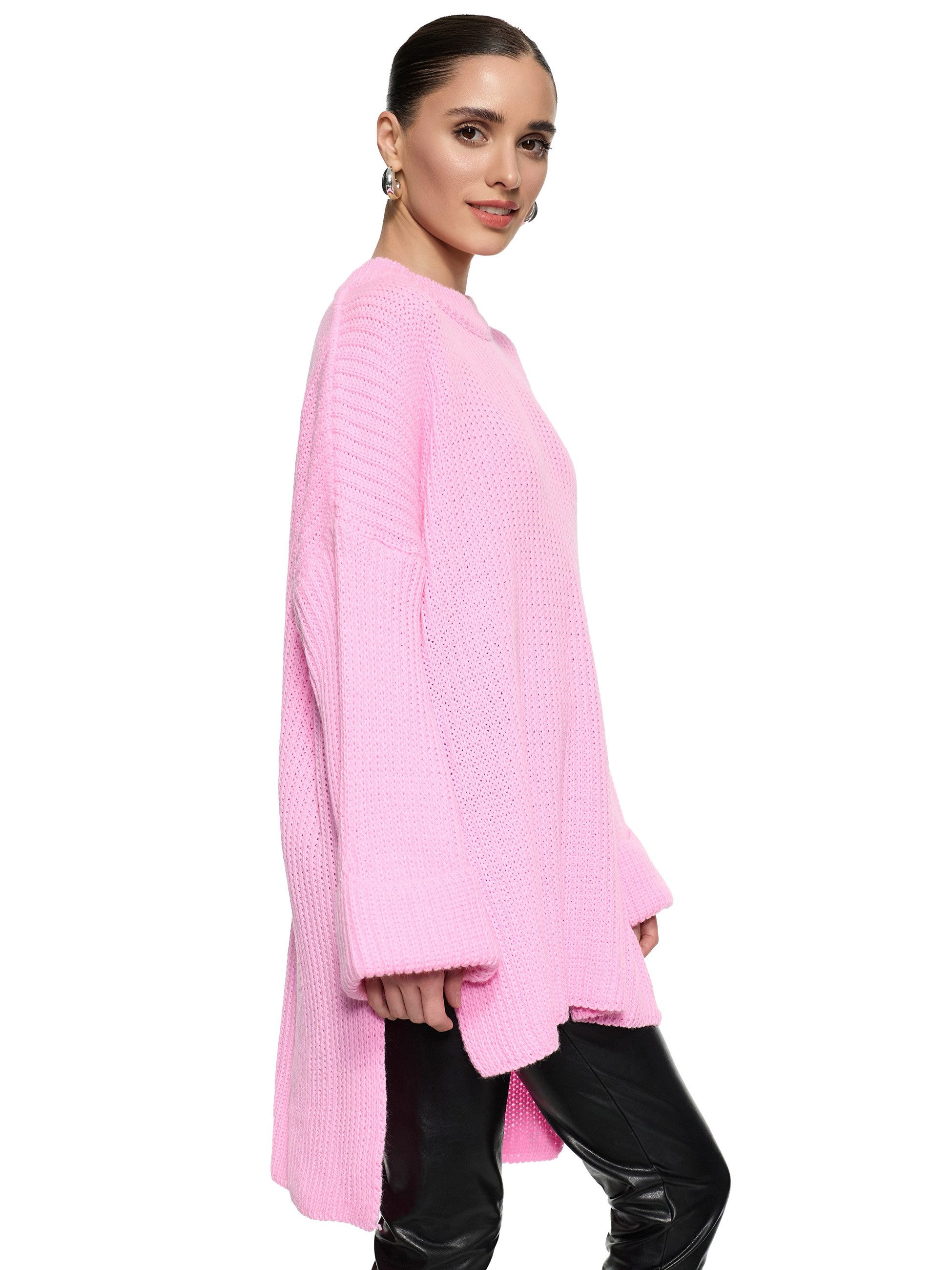 Worldclassca Длинные WORLDCLASSCA Damen Oversize Strickpulllover Lang Pulli Oberteil Neue Kollektion - Stilvolle und gemütliche Strickmode für Damen