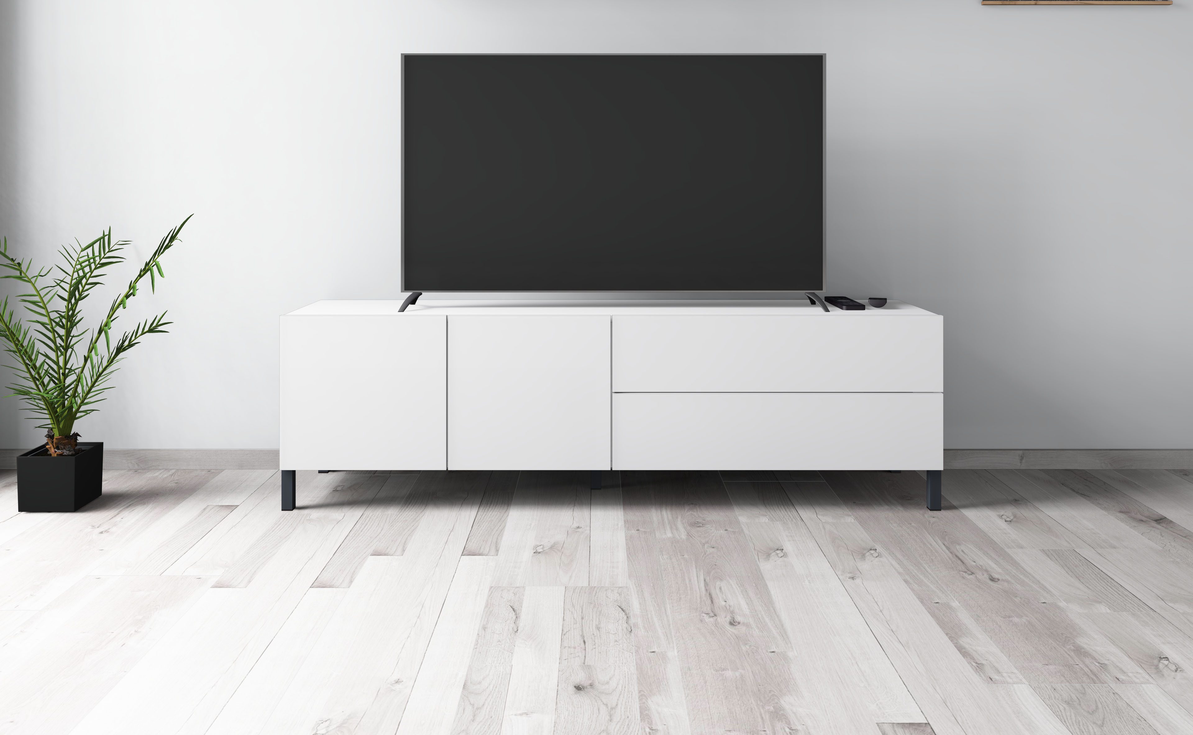 borchardt Möbel Lowboard Sophia, TV-Schrank Breite 152 cm, Metallfüße, grifflose Optik