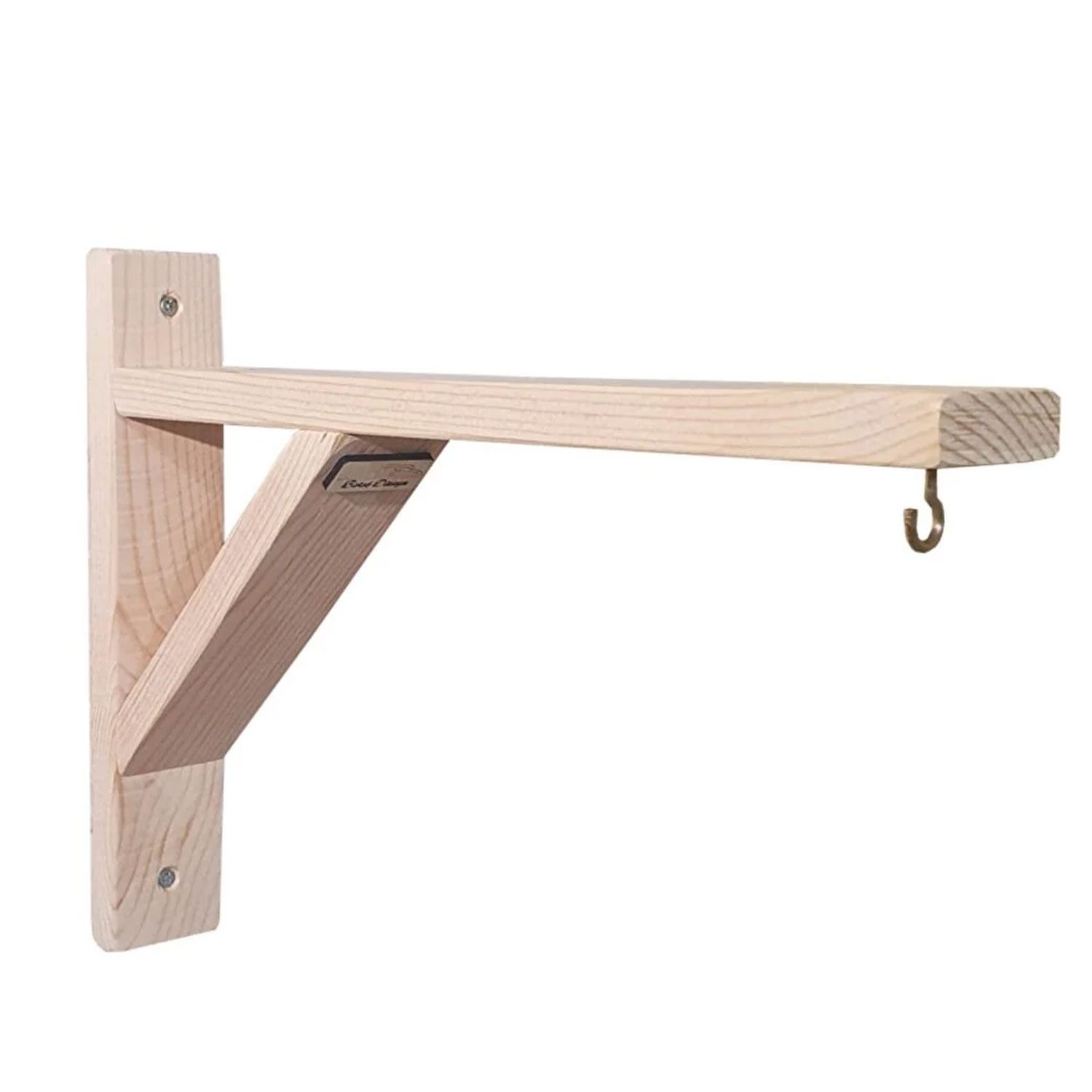 Jungengel Wandhalterung Wandhalterung Holz 35x25cm Regalträger Pflanzenaufhänger Topfhalterung, (1-tlg., 1x Wandhalterung inkl. Montagematerial (Dübel und Schrauben), Massives Kiefernholz, 12 kg Tragkraft, integrierter Metallhaken)