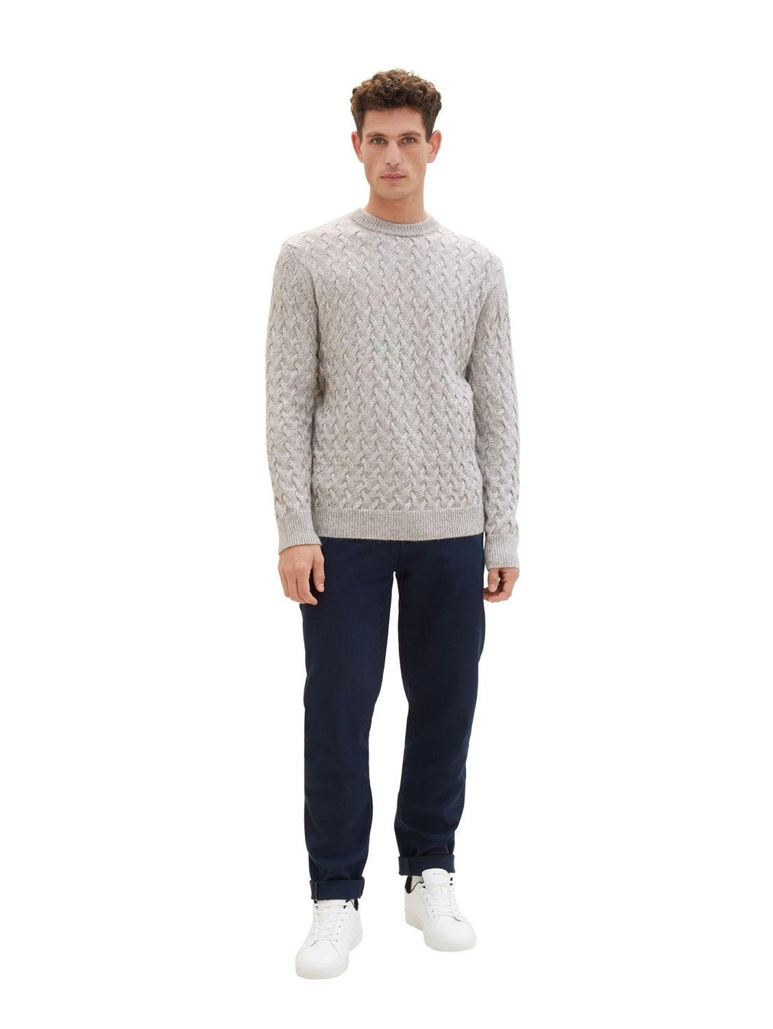 TOM TAILOR Strickpullover COSY CABLE KNIT mit Wolle