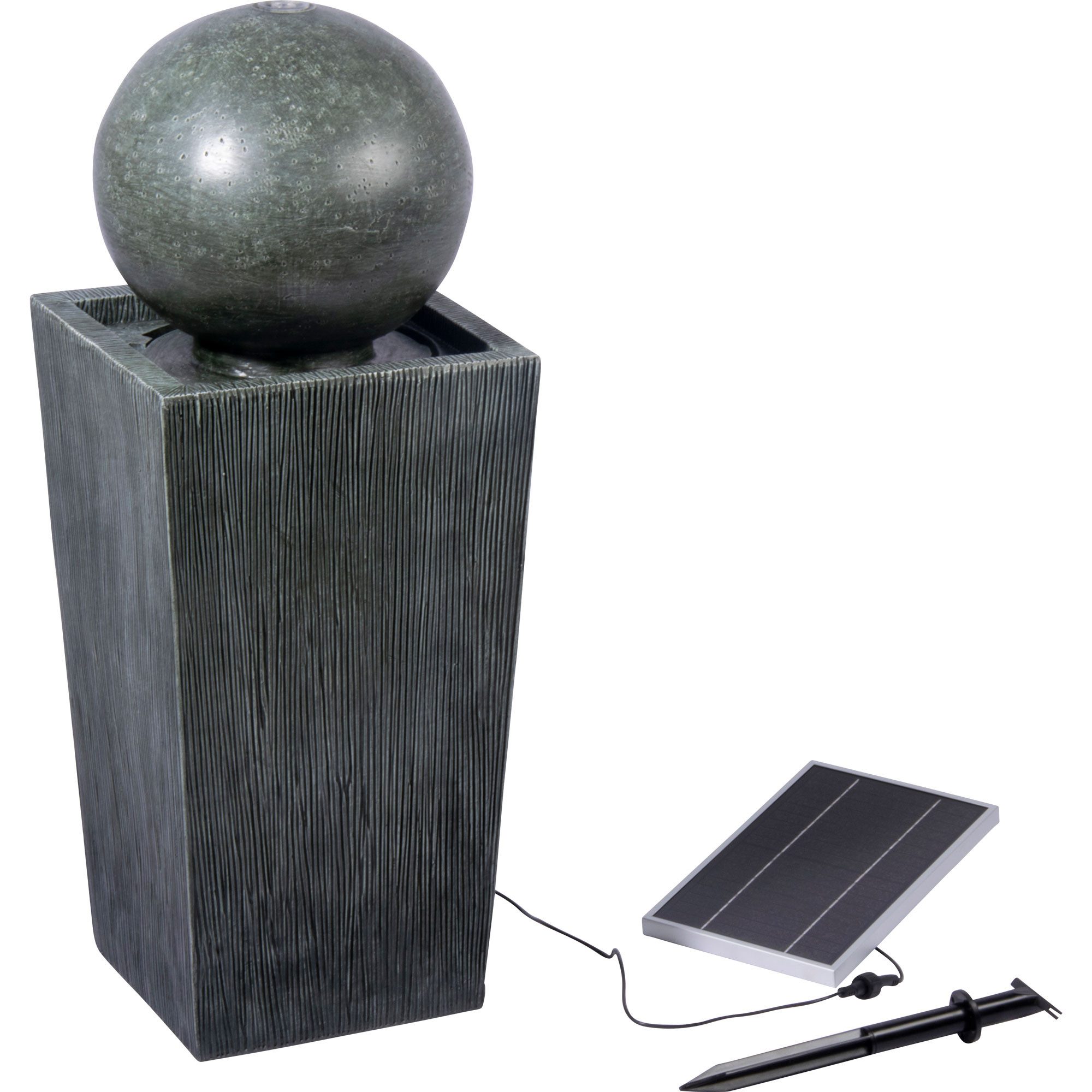 dobar Gartenbrunnen Gartenbrunnen „Apollon“ mit Solar-Panel Wasserspiel Brunnen