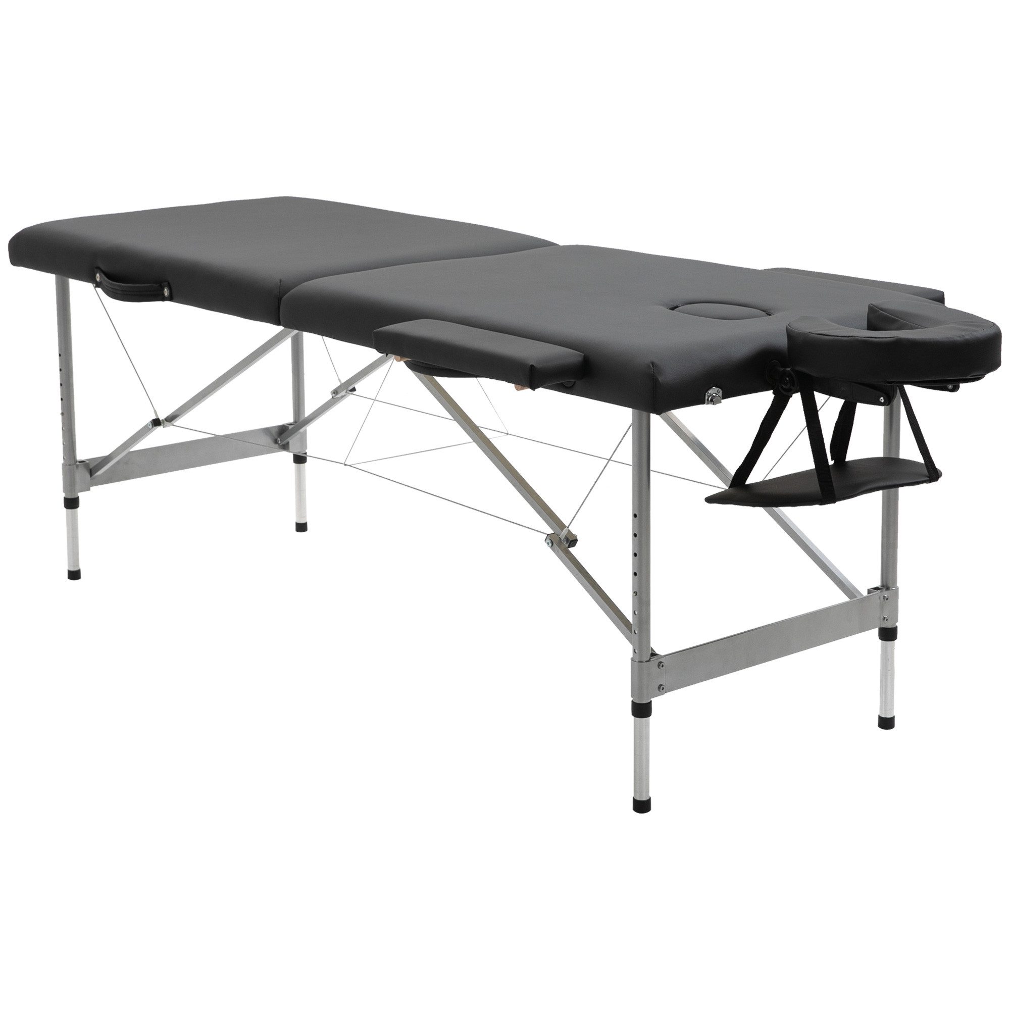 MC Star Massageliege klappbar Professioneller 7-Zonen Massagetisch, höhenverstellbar (belastbar bis 130kg, ideal für Spa & Salon, Schwarz)