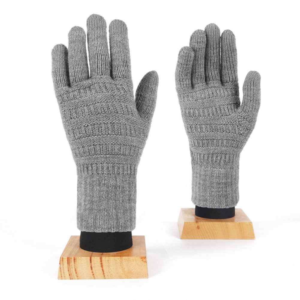 ManKle Strickhandschuhe Touchscreen Handschuhe Strick Fingerhandschuhe Warm und Winddicht Grau