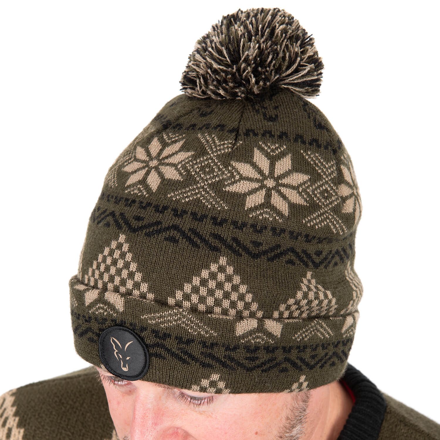 Bommelmütze Fox Strickmütze Bommelmütze Grün