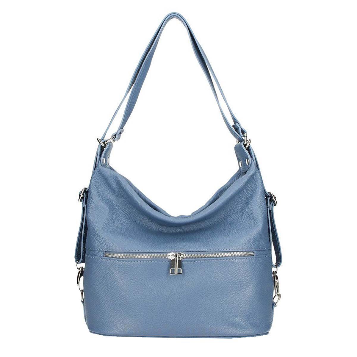 ITALYSHOP24 Rucksack Made in Italy Damen Leder Tasche Schultertasche, Shopper, Handtasche, Lederrucksack, Umhängetasche Daypack