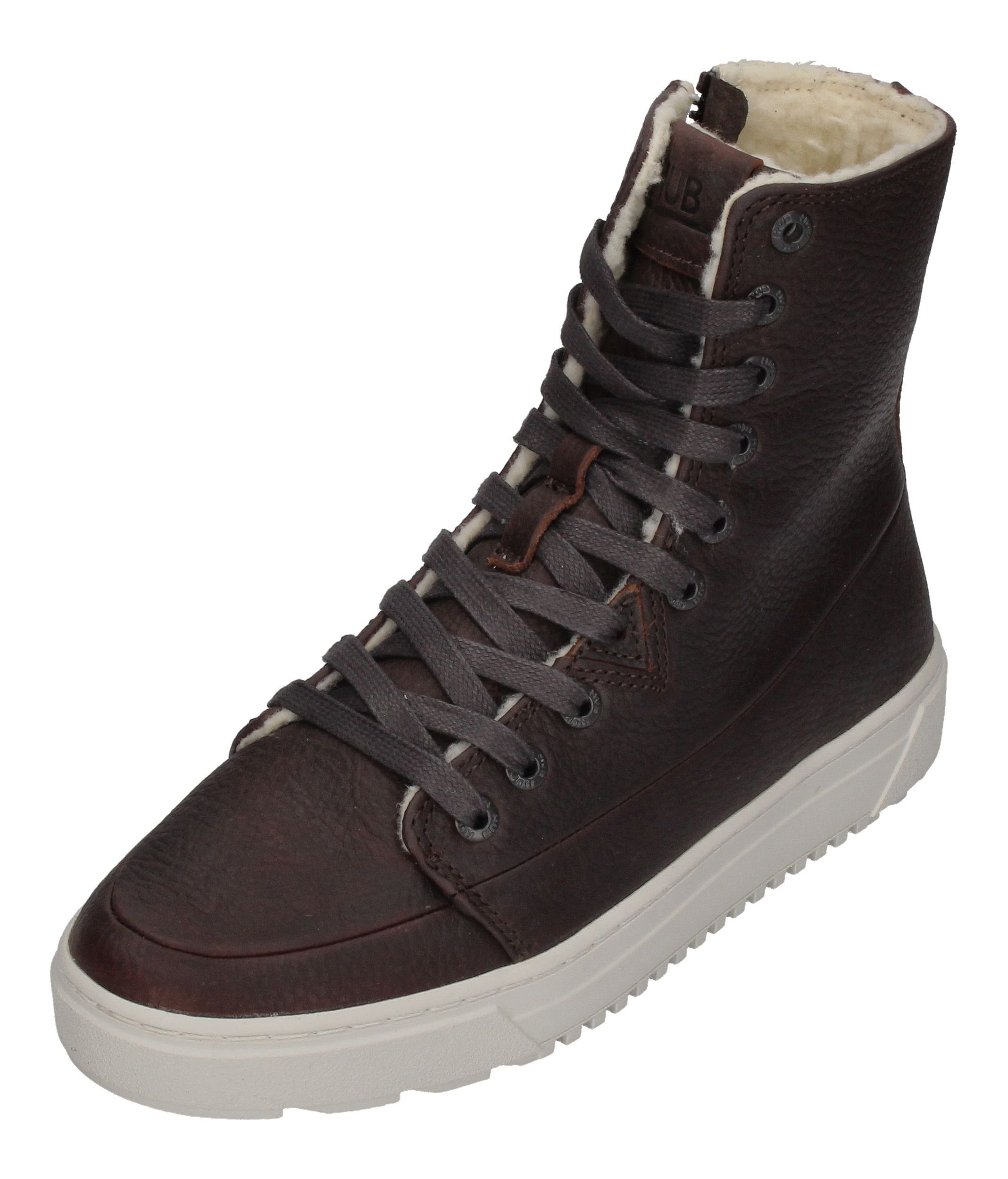 HUB Dark L30 Brown wool Stiefelette Offwhite NIGHT