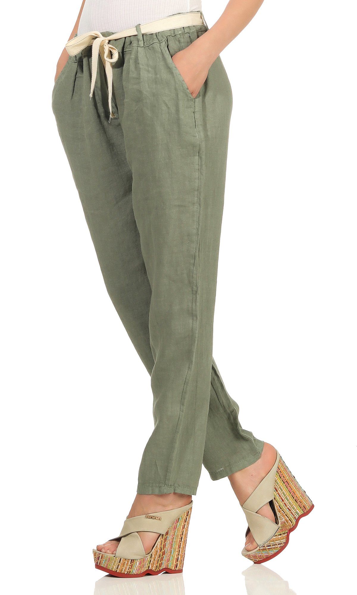 Mississhop Leinenhose Leinenhose 100 % Leinen günstig online kaufen