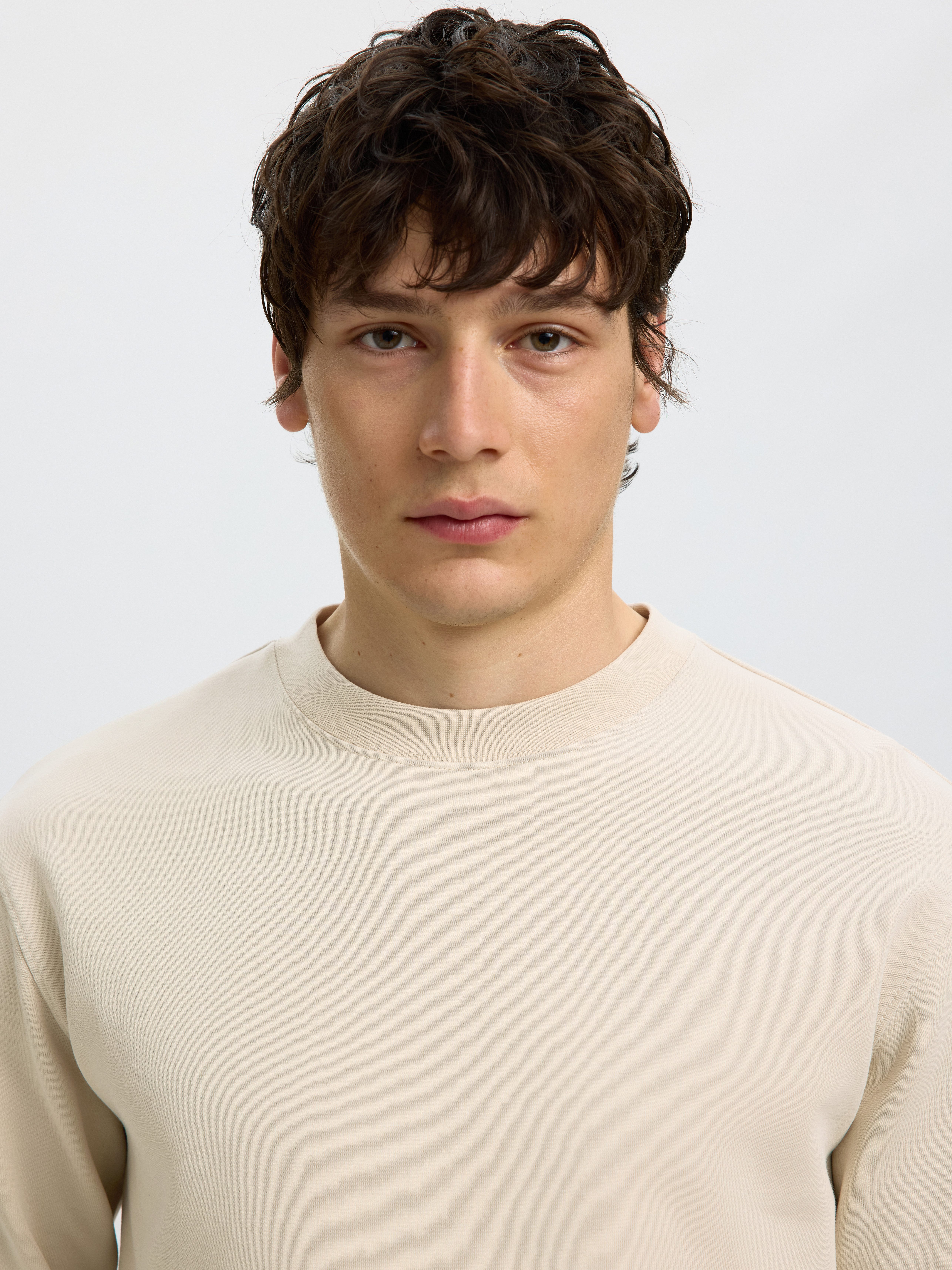 Selected Sweatshirt SLMTOM SOFT CREW NECK SWEAT NOOS Baumwollmischung, regular fit