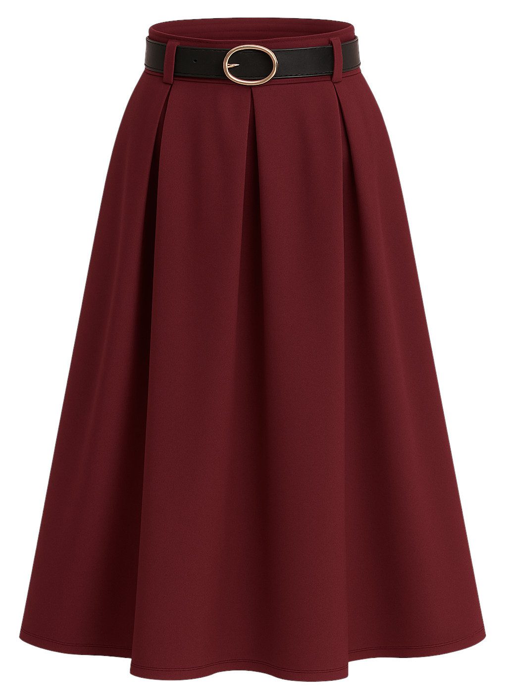 Mississhop A-Linien-Rock Eleganter Faltenrock mit Gürtel – mittellang M.430 günstig online kaufen