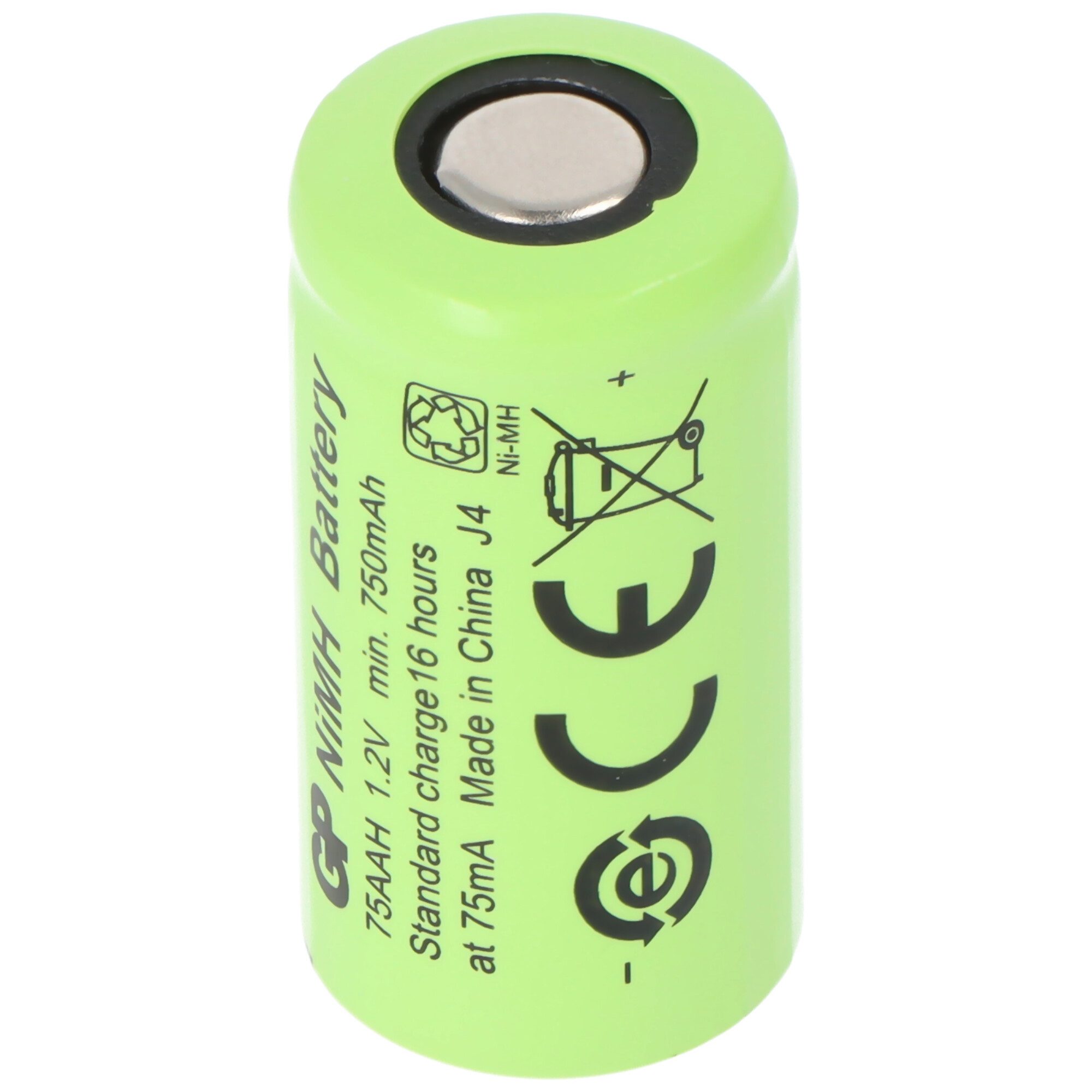 GP Batteries GP Akku GP75AAH 2/3AA NiMH-Akku ohne Lötfahne, Akku 750 mAh (1,2 V)