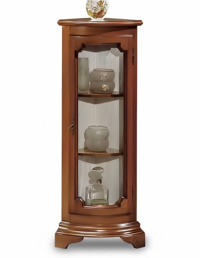 JVmoebel Eckvitrine Klassische Eck Vitrine Luxus Braun Vitrinen Sofort