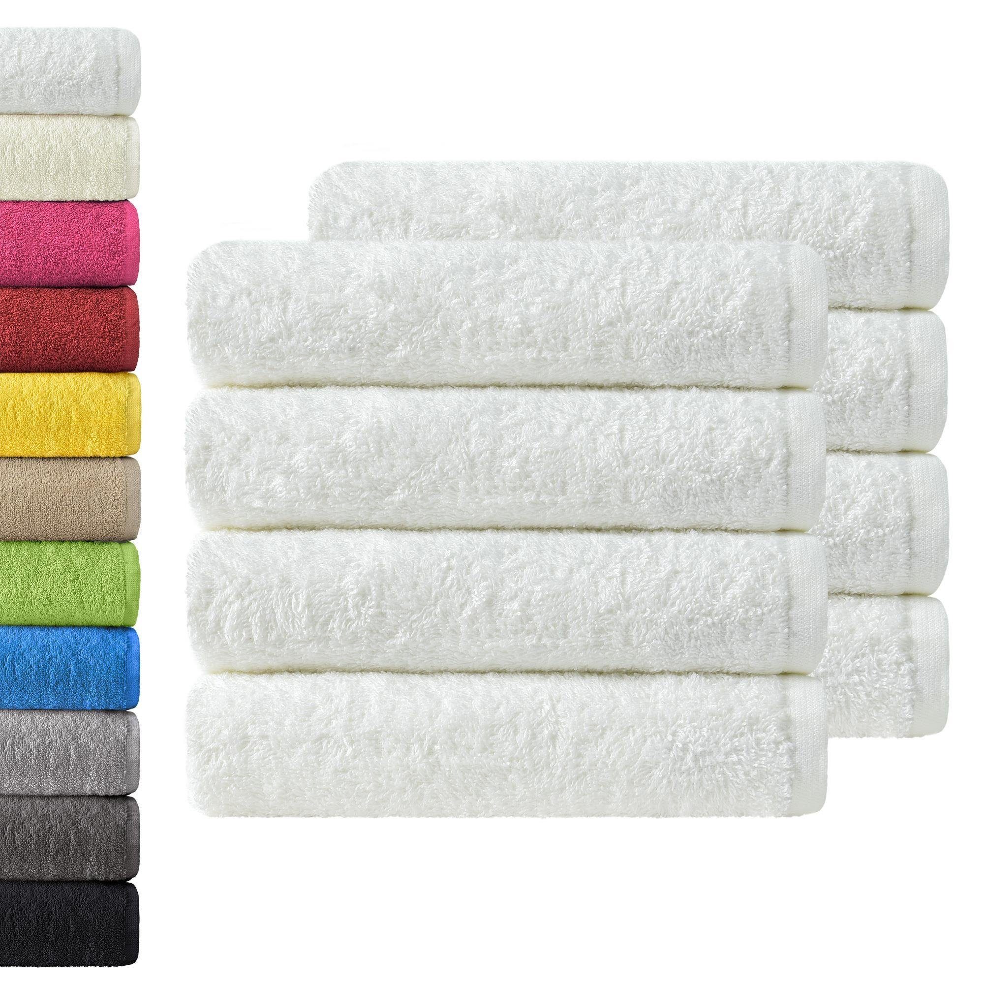 NatureMark Handtücher Handtuch 400gsm 50 X 100 CM (8er-Set), 100% Baumwolle (8-St), 8X Handtücher, 100% Baumwolle, Weiß, 50 x 100cm