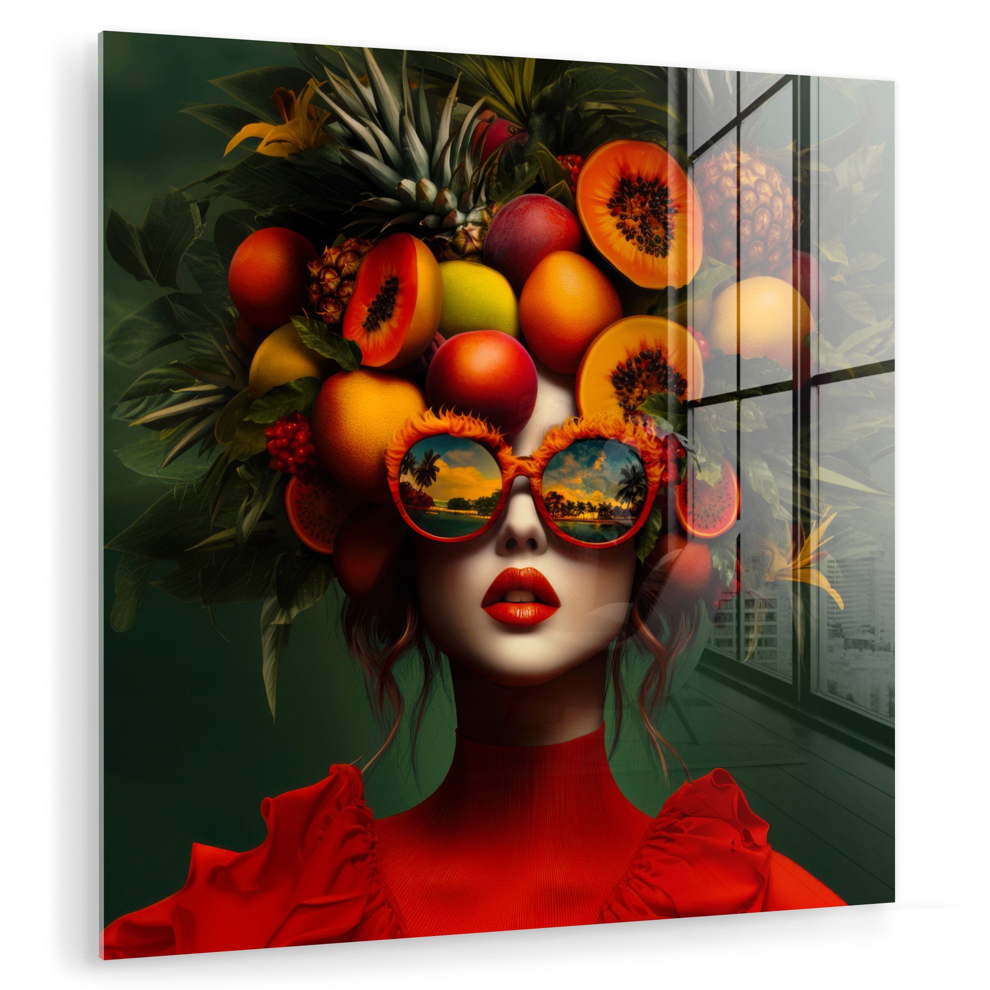 MuchoWow Acrylglasbild Frau - Früchte - günstig online kaufen