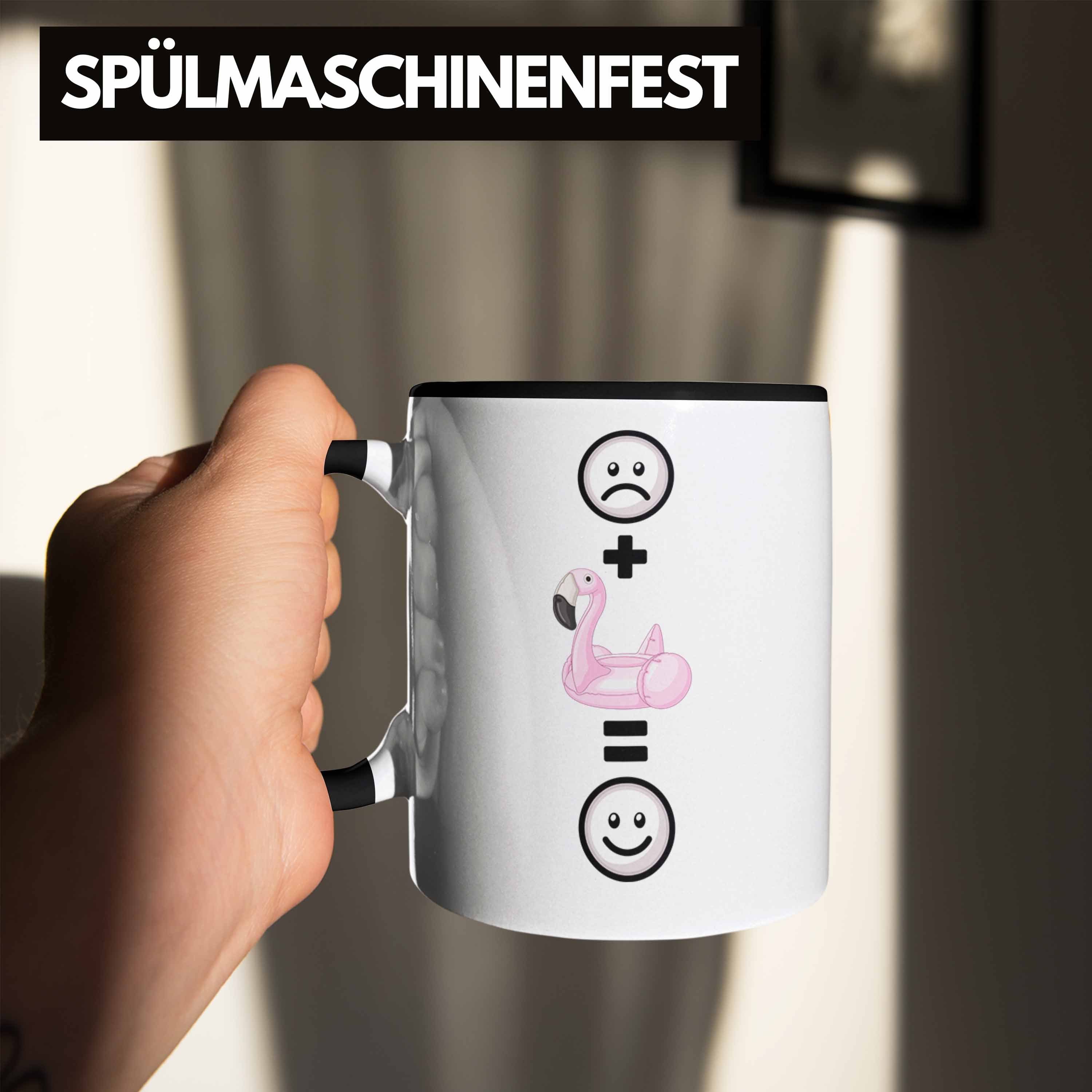 Trendation Tasse Pool Sommer Tasse Geschenkidee Sommer Geschenk Schwarz :(S Lustige Fans für